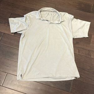 Walter Hagen Polo Shirt Mens Large grey Striped Polyester Short Sleeve